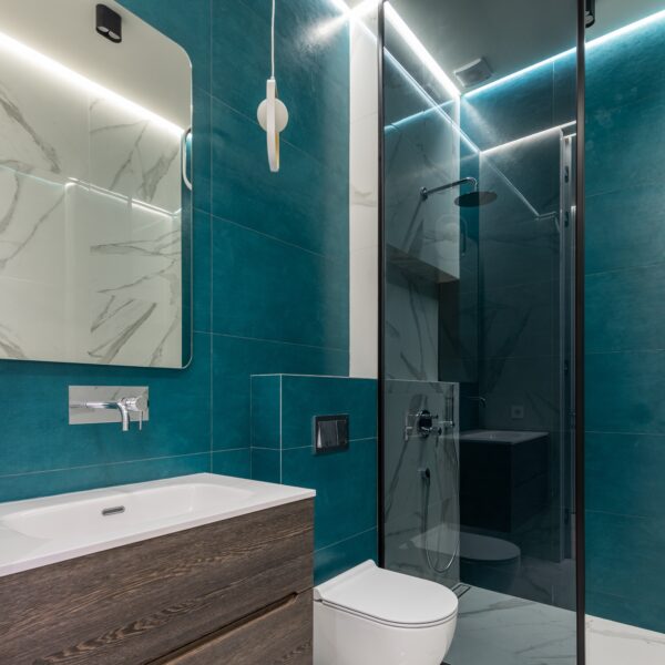 Baño azul mueble 1